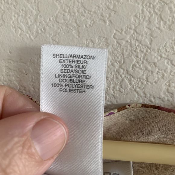 LIZ CLAIBORNE Floral Silk V-Neck Dress Size 12 Flutter Sleeve Fully lined - Picture 4 of 10